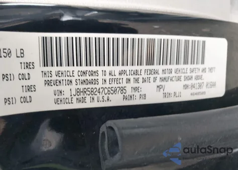 2007 Jeep Grand Cherokee Limited z USA, uszkodzony, nr VIN 1J8HR58247C650785